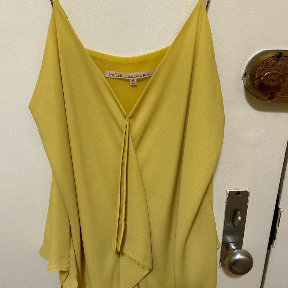 Rachel Roy pale yellow draped  camisole.
